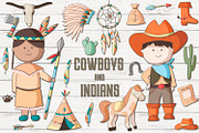 Cowboys and Indians, an Illustration by clipick (Thumbnail 1 of 5)