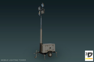 Mobile Lighting Tower, a Cars & Vehicle 3D Model by 3DCaster
