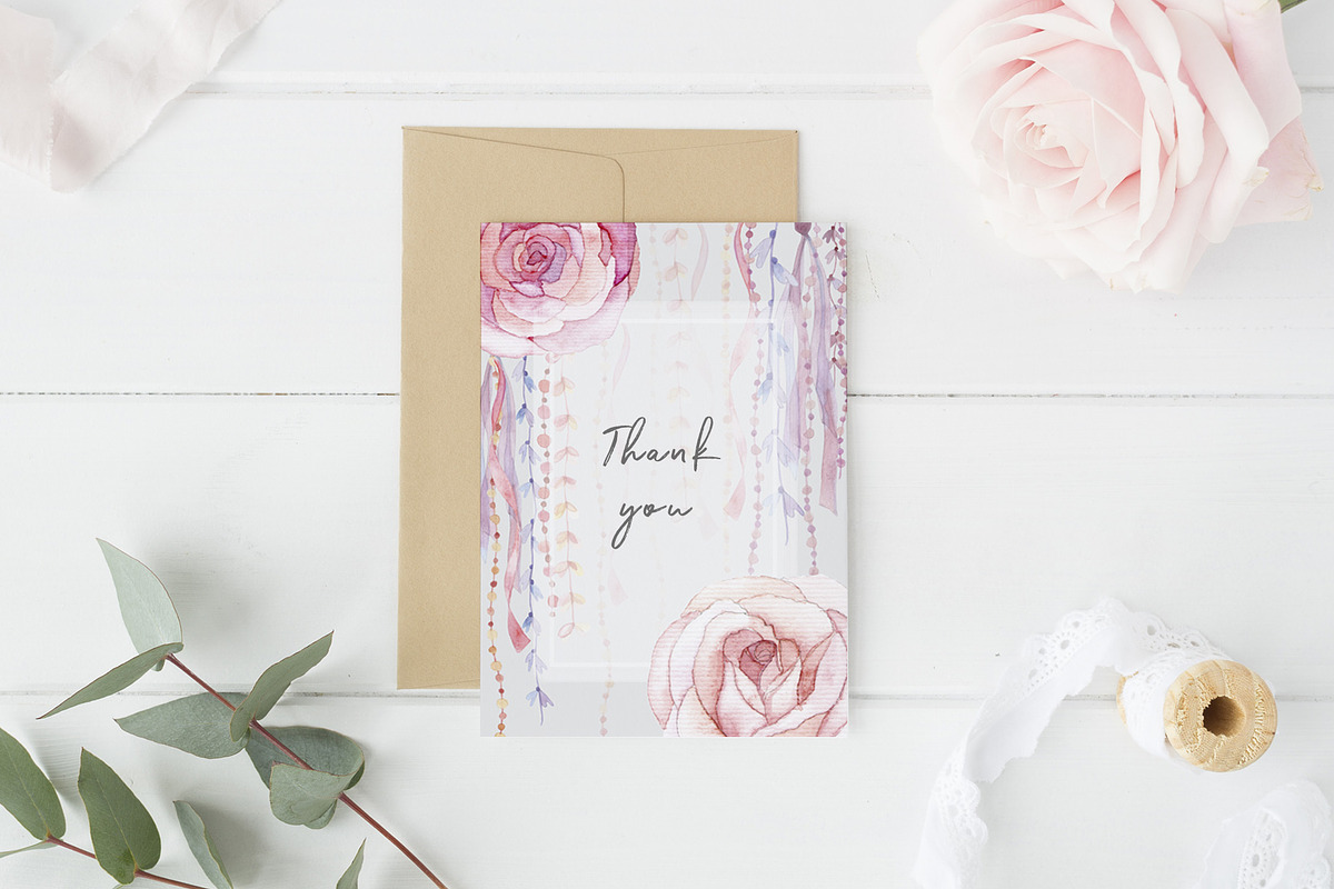Floral Graphic Wedding Invitation 05, an Invitation Template by May • SHO (Photo 4 of 5)