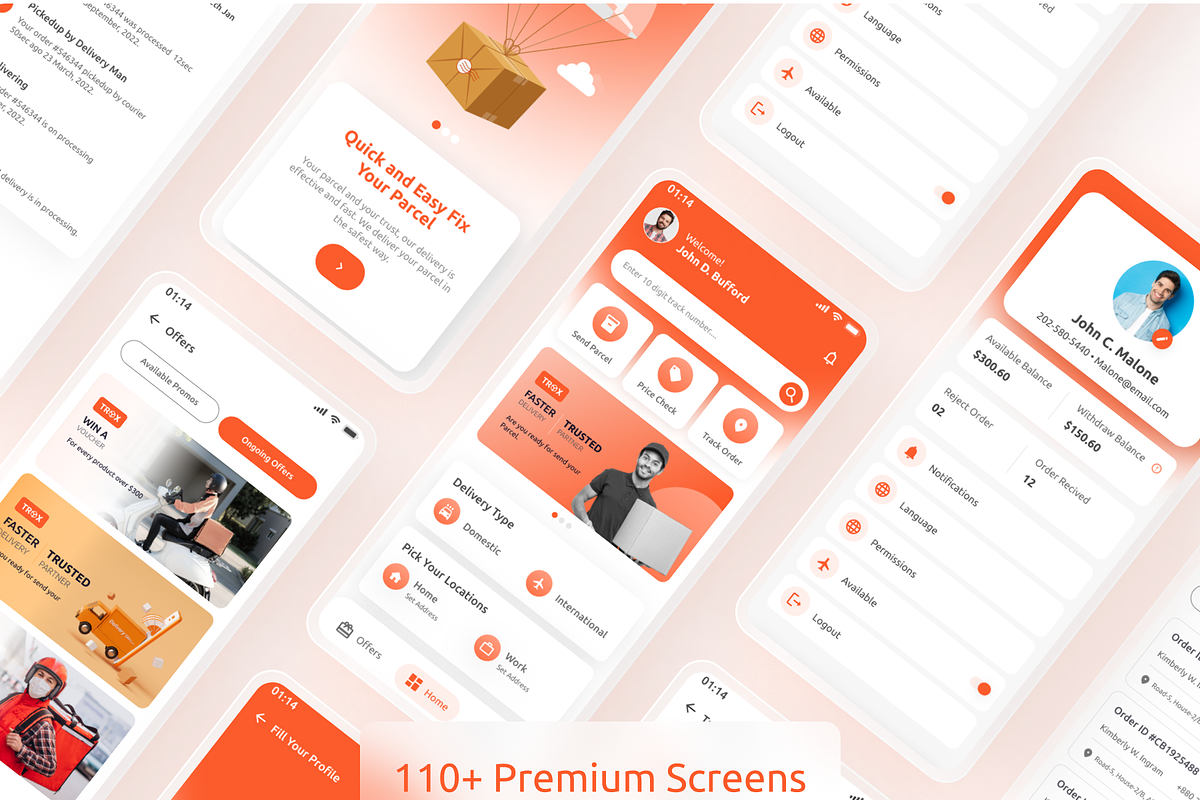 Trox-Logistic Solution App, an UI Kit Template by Netro Systems (Photo 3 of 5)