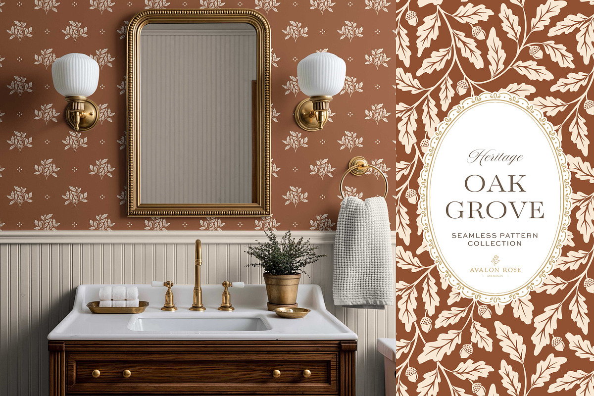 Oak & Acorn Autumn Patterns - Orange, a Pattern Graphic by Eclectic Anthology (Photo 9 of 13)