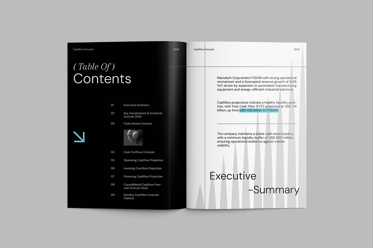 Modern Geometric Cashflow Forecast, a Brochure Template by fakhroo (Photo 3 of 13)