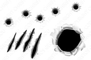 Bullet holes and claw rips, an Illustration by Christos Georghiou (Thumbnail 1 of 4)