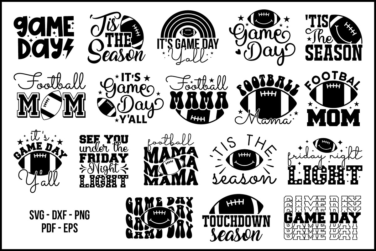 Football SVG Bundle 18 Designs, an Object Graphic by BeeCraftR (Photo 8 of 11)