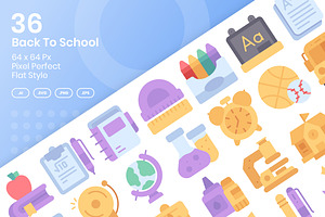 Back To School Icons - Flat, an Icon by Kmg Design