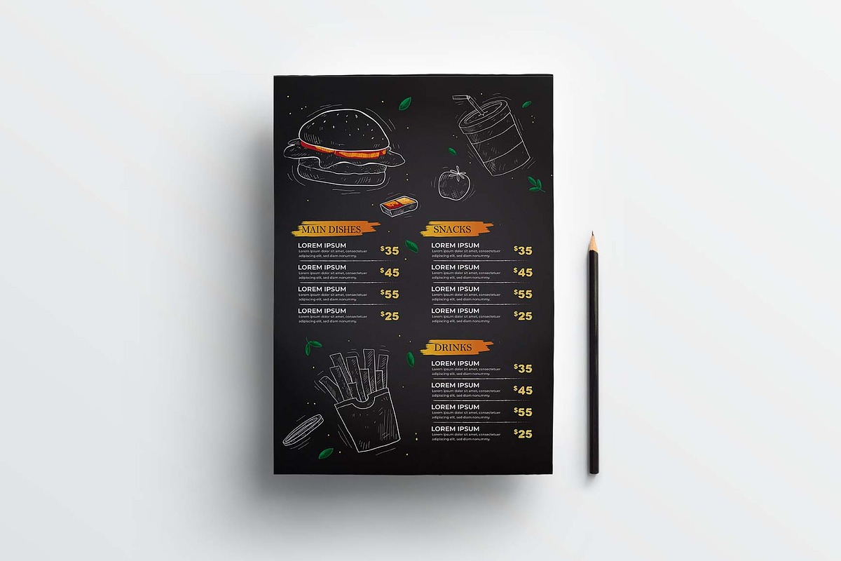 Restaurant Food Menu | Word & Ai, a Flyer Template by obayes (Photo 3 of 3)
