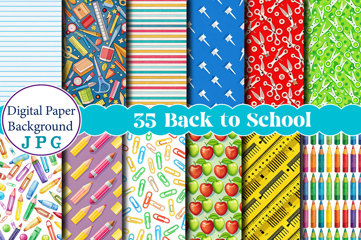 Back to School Digital Paper Digital, a Background Photo by Wow Magic (Photo 1 of 2)