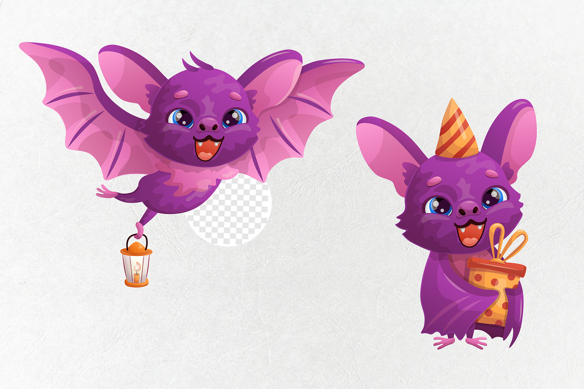 Cute cartoon bat, an Animal Illustration by VaraNa Art (Photo 5 of 6)