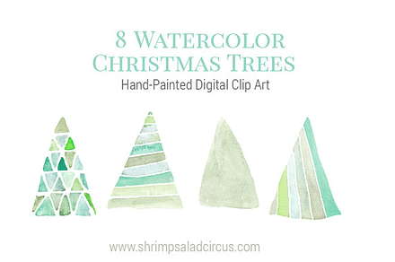 Watercolor Christmas Trees