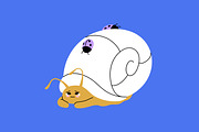 Cute, funny snails set + backgrounds, an Animal Illustration by PaperTrident (Thumbnail 17 of 26)