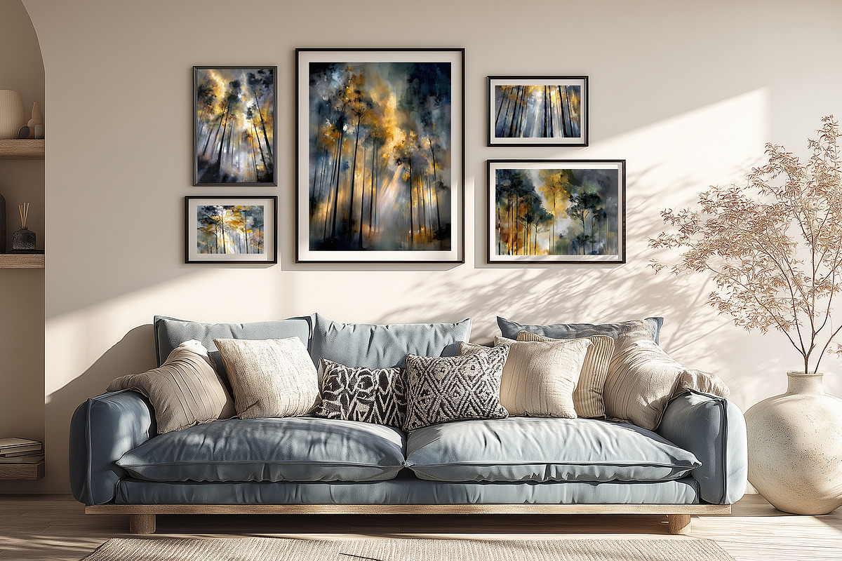 Golden Abstract Forest Illustration, a Decorative Illustration by Housui Patterns (Photo 12 of 12)