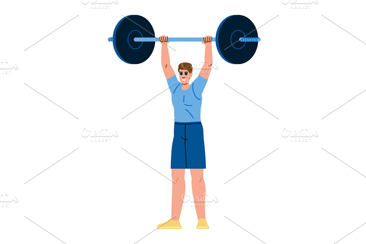 Determined male athlete lifting, a Sport Illustration by pikepicture