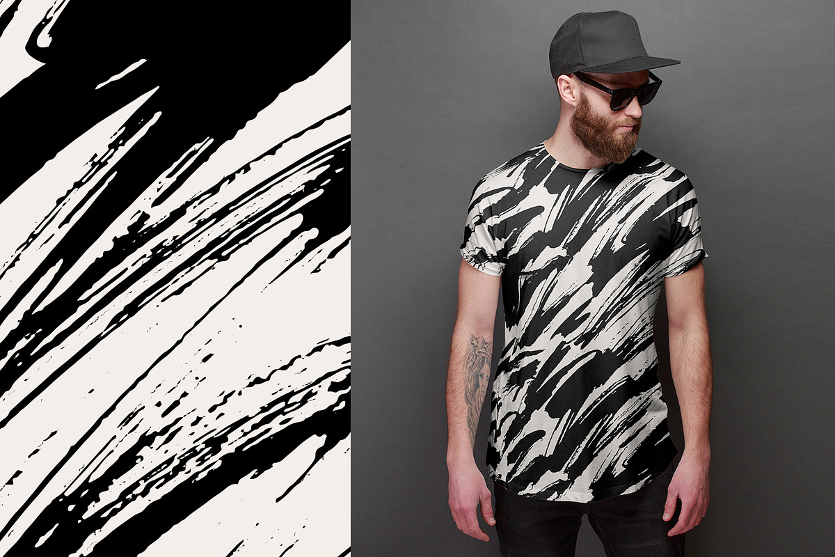 Black Paint Pattern, a Texture Graphic by MalyskaStudio