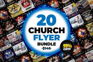 20 Church Flyers Bundle, a Flyer Template by StarPixles11