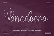 Vanadoora Script Fonts, a Script Font by mahstudios (Thumbnail 1 of 15)