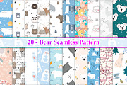 Bear Seamless Pattern, a Pattern Graphic by Digital Studio (Thumbnail 1 of 8)