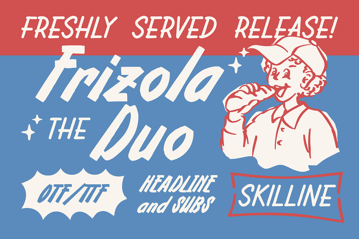 SFC Frizola Duo, a Handwritten Font by Skilline Supply Co. (Photo 1 of 9)