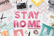 Stay Home - Doodle Font, a Font by Andrea De Oliveira (Thumbnail 1 of 7)