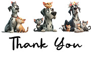 Great Danes with Kittens Clipart, an Illustration by CraftArtStudio (Thumbnail 6 of 6)