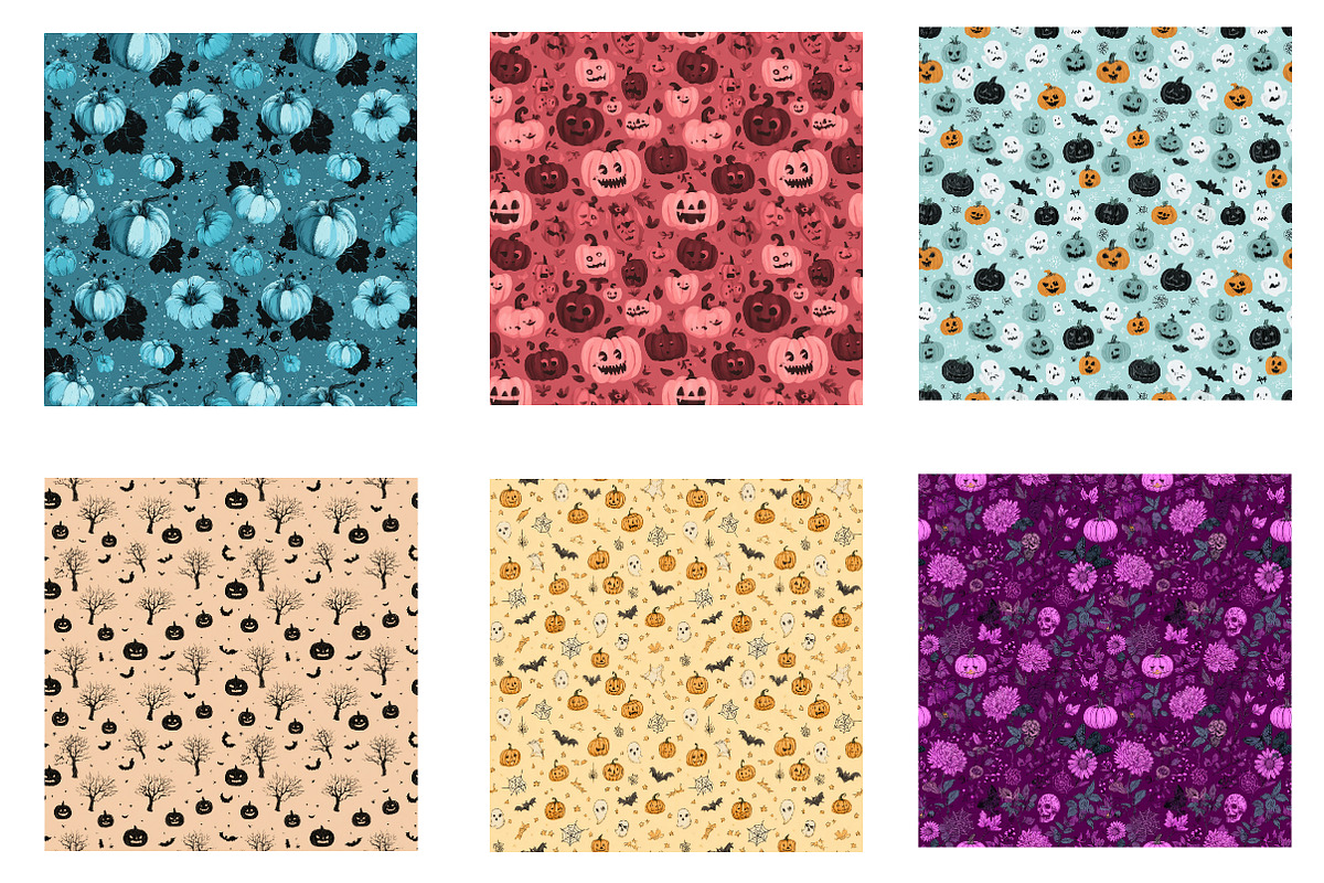 Halloween Seamless Pattern Bundle, an Illustration by Designworld (Photo 4 of 5)