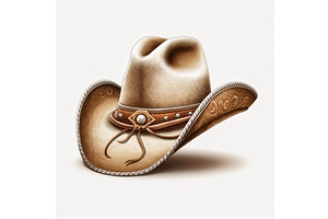 Brown Cowboy Hat Illustration On