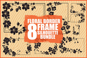 Black Flower Border Bundle, an Illustration by hafijul