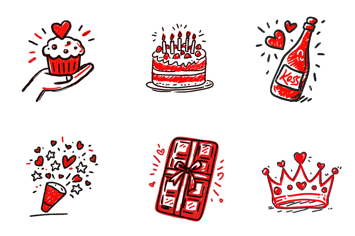 Hand drawn birthday Png, an Illustration by CreationArt (Photo 2 of 6)