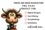 Patriotic Highland Cow Clipart, an Illustration by OK Design (Thumbnail 4 of 6)