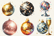New Year Disco Balls Clipart, an Illustration by DreamCafeArt (Thumbnail 4 of 6)