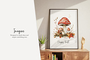 100 autumn mushroom clip art, a Seasonal Illustration by Poppy Lane Studio (Thumbnail 8 of 11)