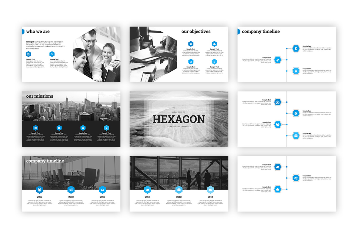 Hexagon - PowerPoint Template, a Presentation Template by everslide (Photo 4 of 9)