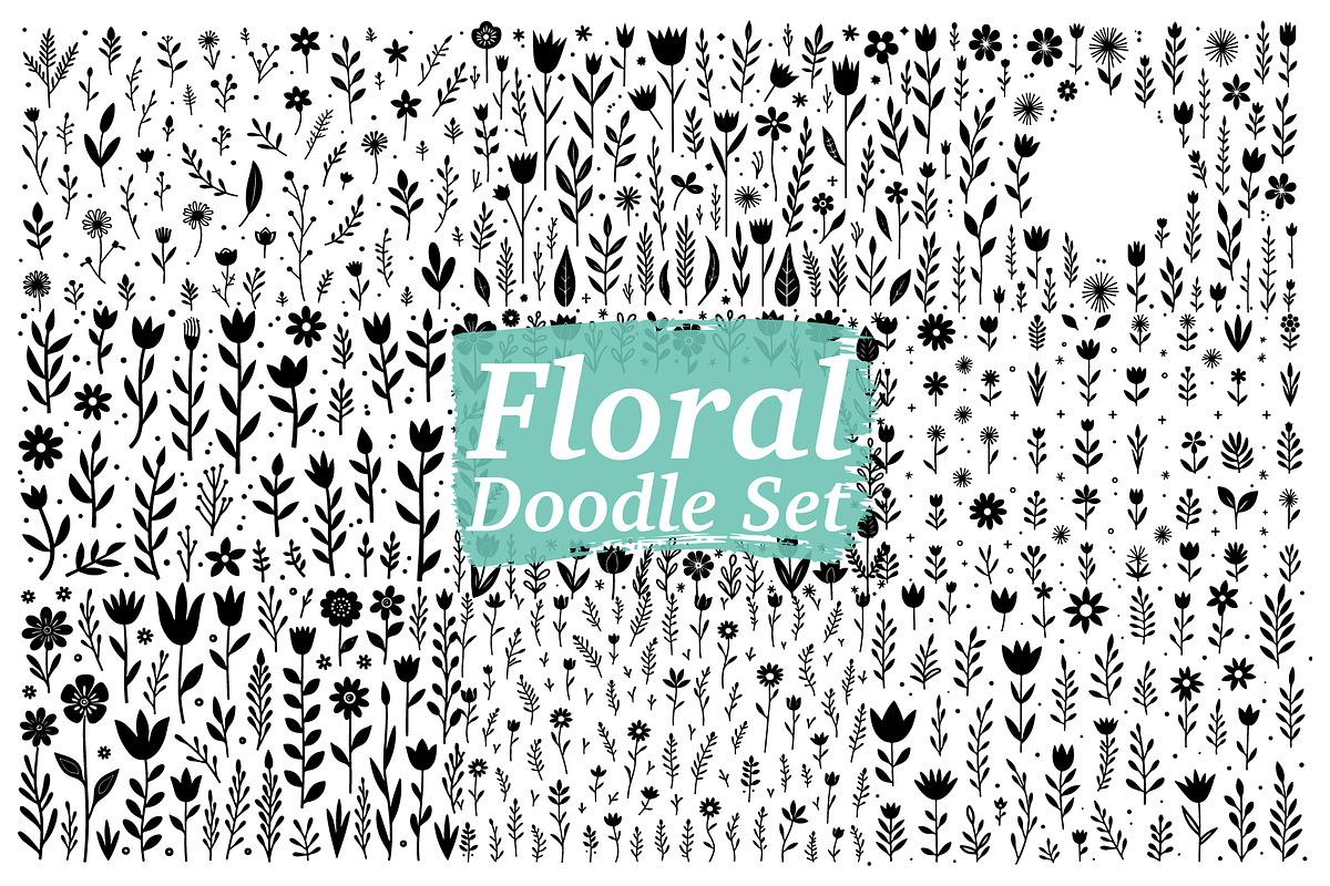Whimsical Hand Drawn Floral Set, an Illustration by jahid234 (Photo 1 of 10)