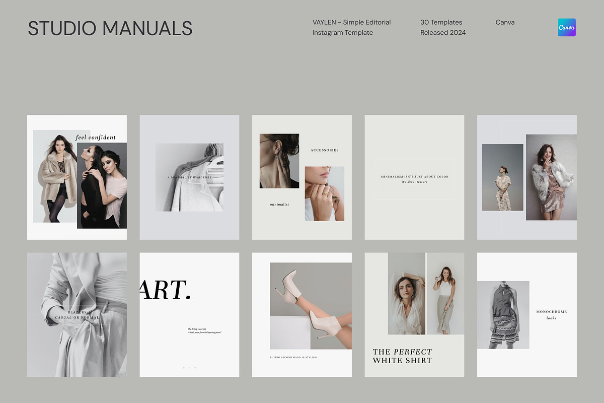 VAYLEN - Simple Editorial Instagram, a Social Media Template by Studio Manuals (Photo 1 of 8)