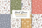 Hand drawn Wedding pattern bundle, a Pattern Graphic by CreativeChristiana (Thumbnail 1 of 14)