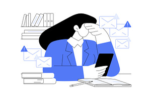 Smartphone overload isolated cartoon, a Person Illustration by Visual Generation