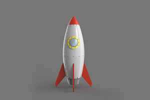 Spaceship Rocketship Cartoon Simple