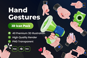 Hand Gestures 3D Asset