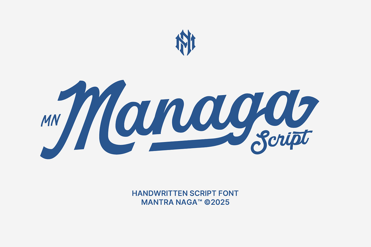 MN Managa Script - Handwritten Font, a Script Font by Mantra Naga (Photo 1 of 15)