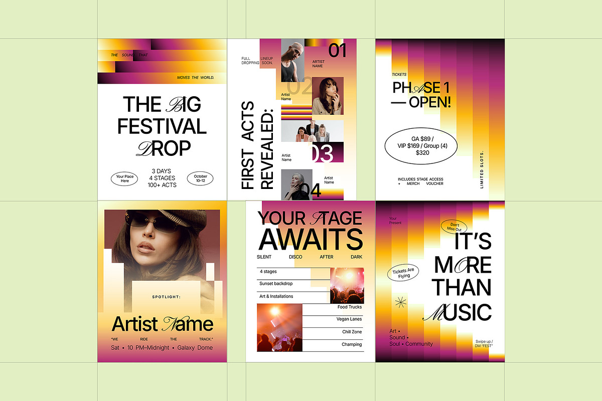 Music Festival Instagram Pack, a Social Media Template by fakhroo (Photo 5 of 5)