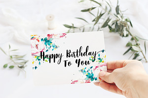 watercolor flower birthday card