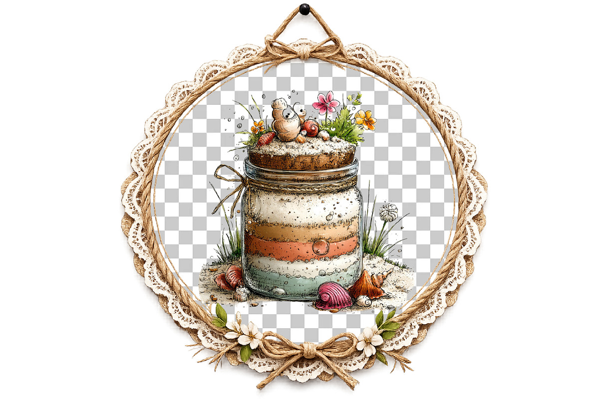 Watercolor Spring Mason Jar Clipart, an Illustration by DreamArtGraphic (Photo 8 of 8)