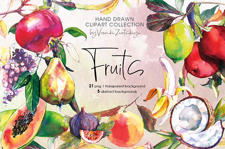 Fruits hand drawn clipart