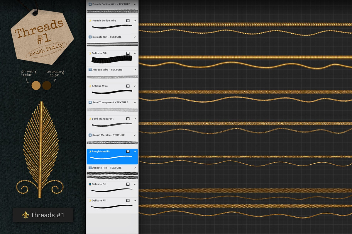Goldwork Art Box For Procreate, a Brush Add-On by bokettori (Photo 6 of 18)