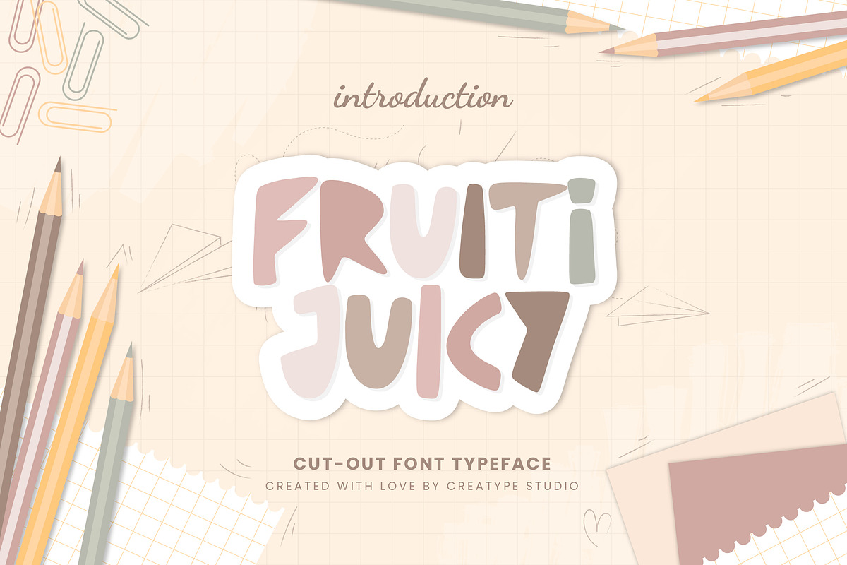 Fruiti Juicy Cut-Out Typeface, a Font by Creatype Studio (Photo 1 of 9)