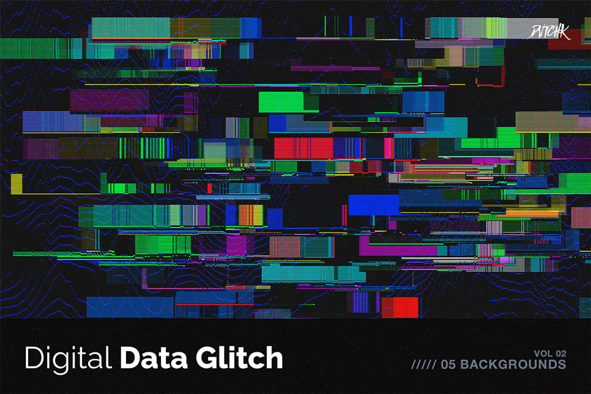 Digital Data Glitch V02, a Background Graphic by dvtchk (Photo 2 of 6)