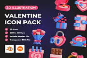 Valentine 3D Icon Pack, an Emoji Icon by Lumina_ui_ux202 (Thumbnail 1 of 6)