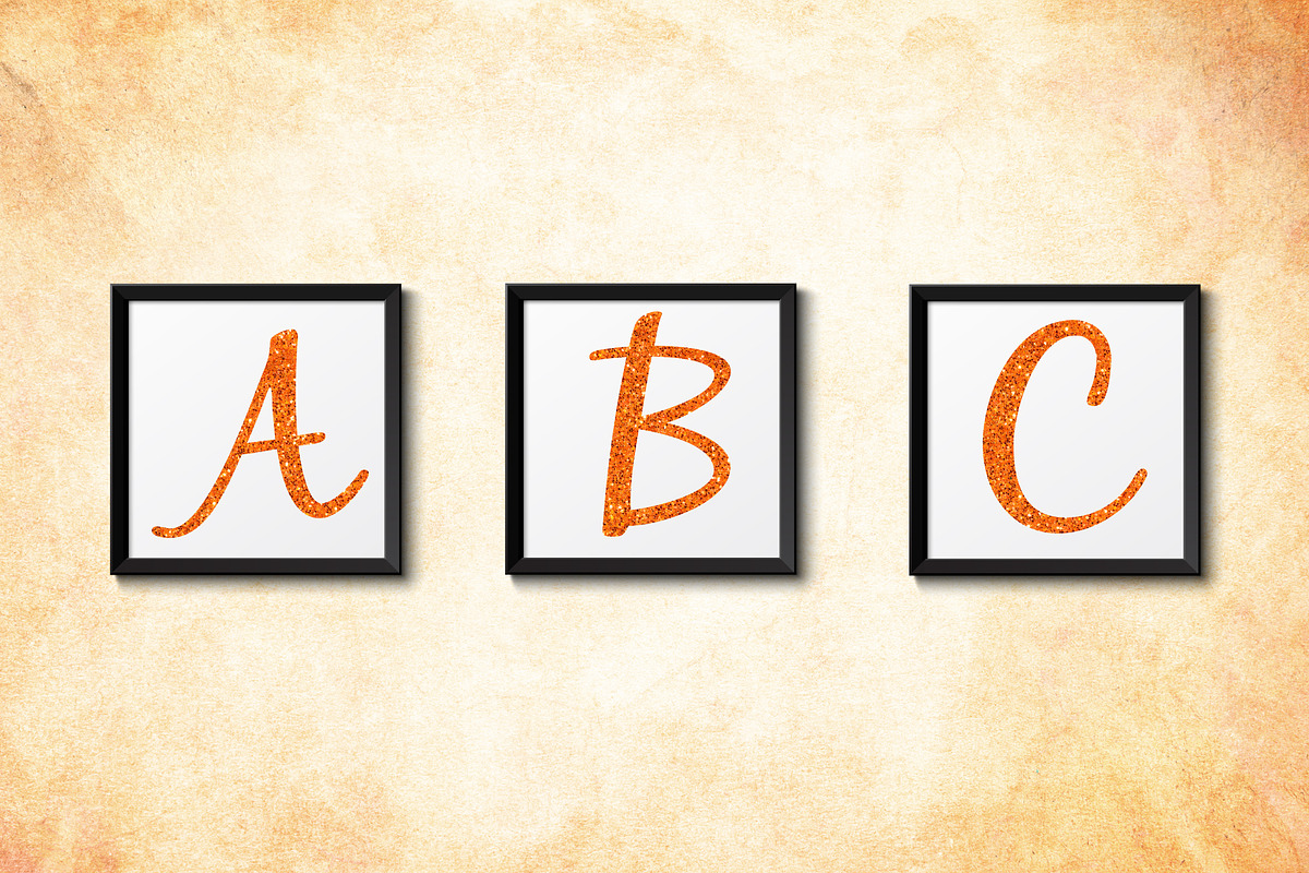 Orange Glitter Alphabet, an Object Graphic by Patterns for Dessert (Photo 4 of 4)
