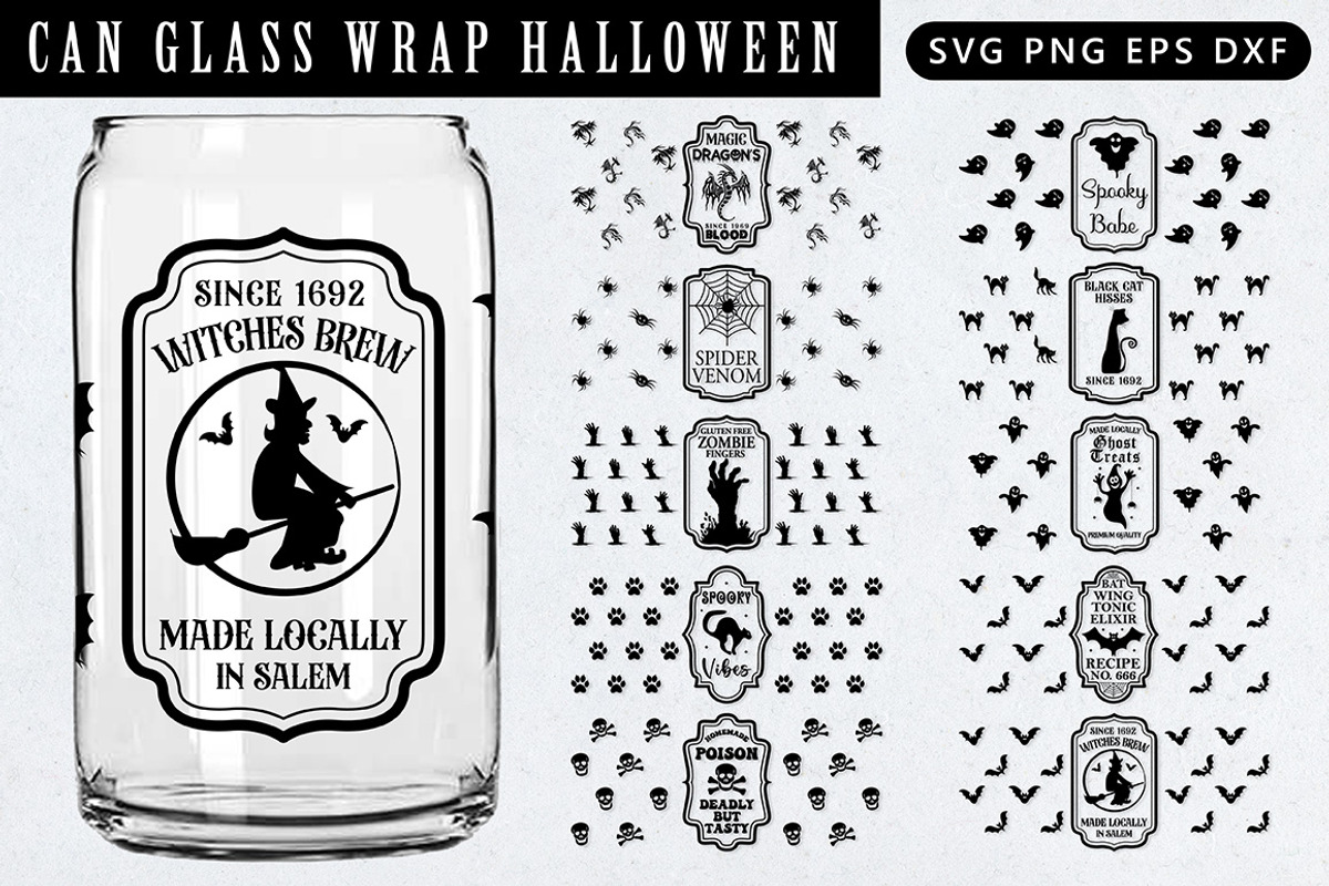 Halloween Can Glass Wrap Bundle, a Pattern Graphic by Etcify (Photo 1 of 4)