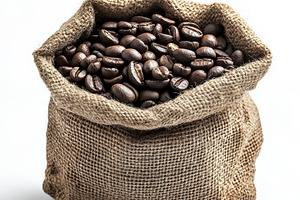Roasted Coffee Beans in Burlap Sack, a Food & Drink Photo by Pixeness Studio