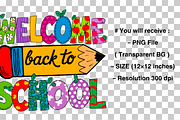 Welcome Back To School PNG, a Graphic by Clipart Bloom (Thumbnail 2 of 2)